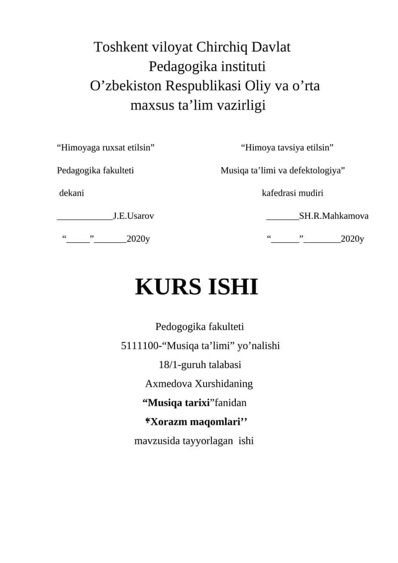 Xorazm maqomlari va ularning xususiyatlari 1