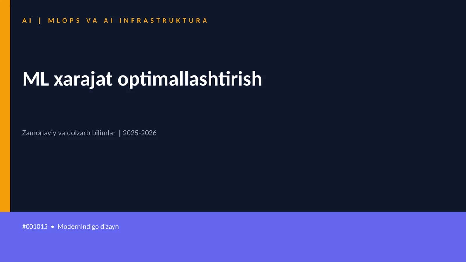 ML xarajat optimallashtirish 1