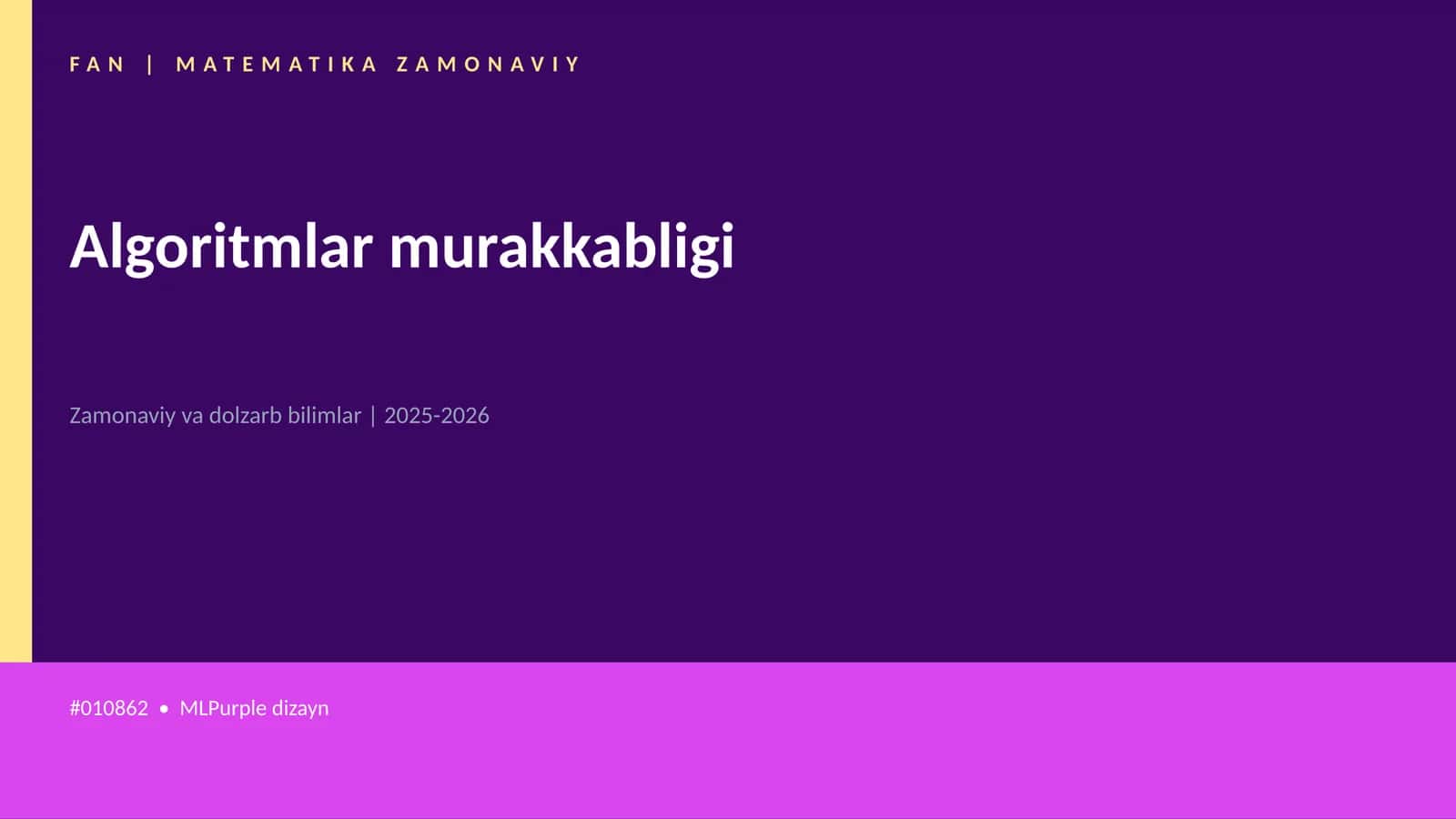 Algoritmlar murakkabligi 1