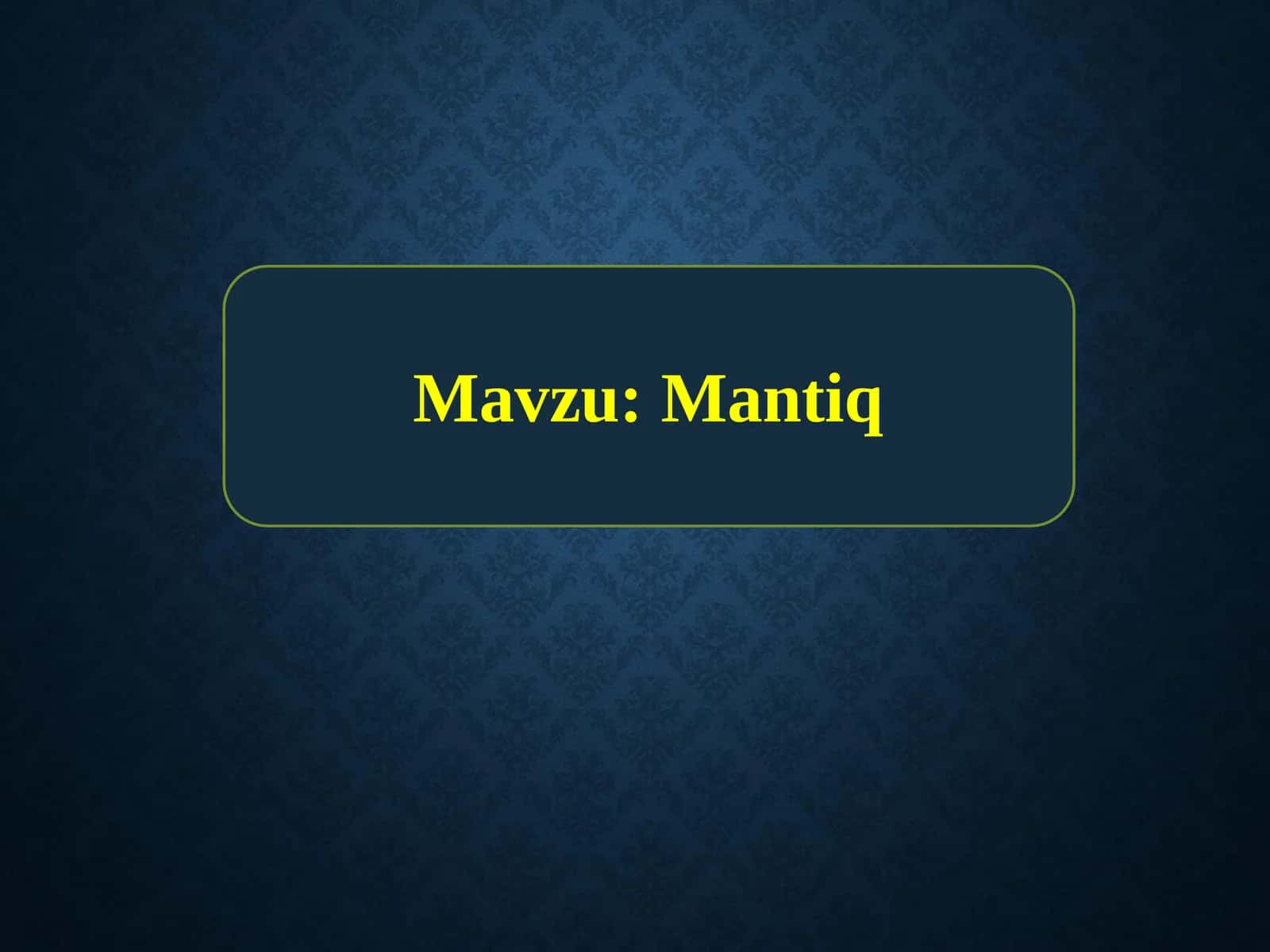 Mantiq 1
