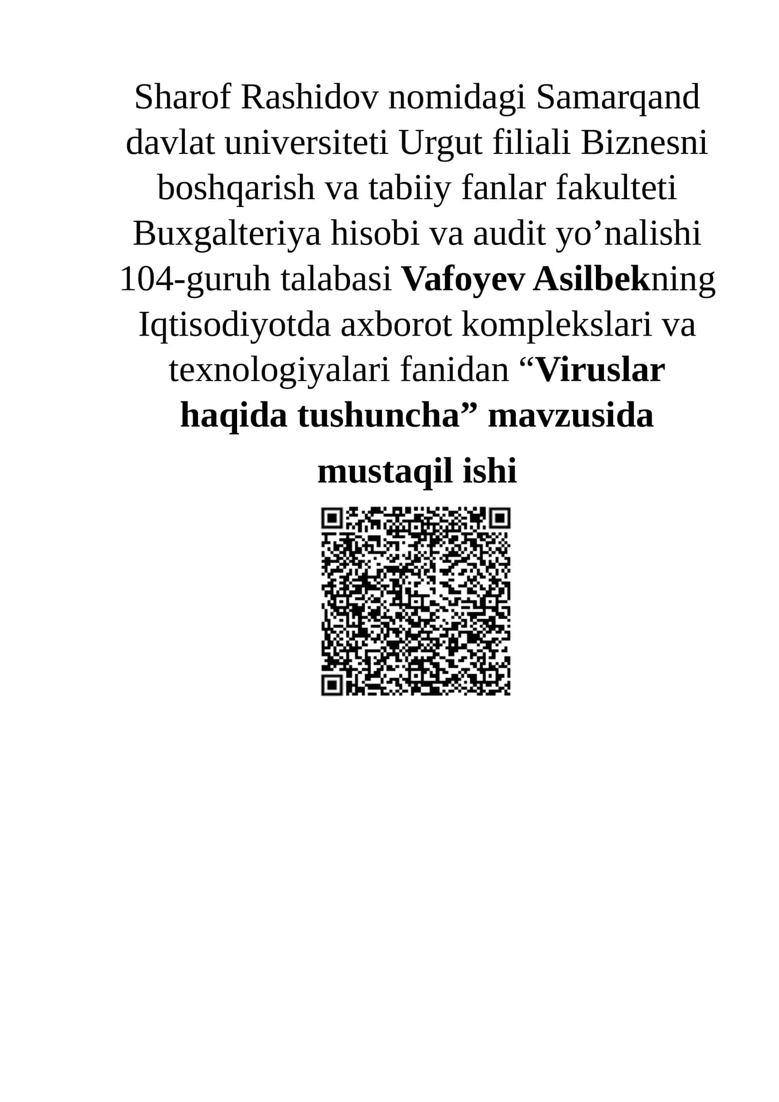 Viruslar haqida tushuncha 1