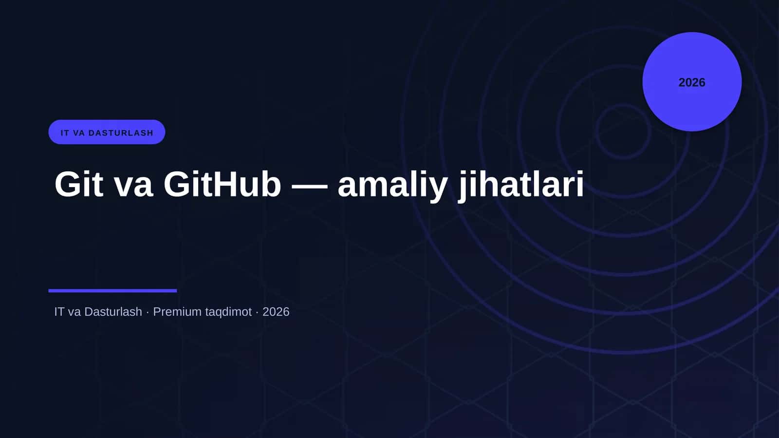 Git va GitHub — amaliy jihatlari 1