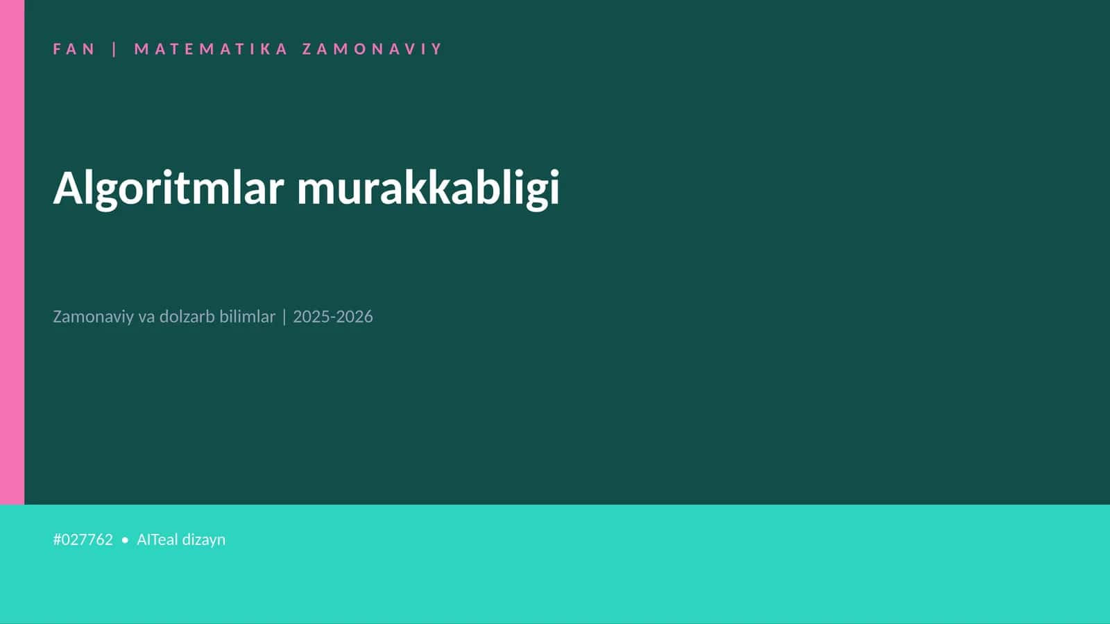 Algoritmlar murakkabligi 1