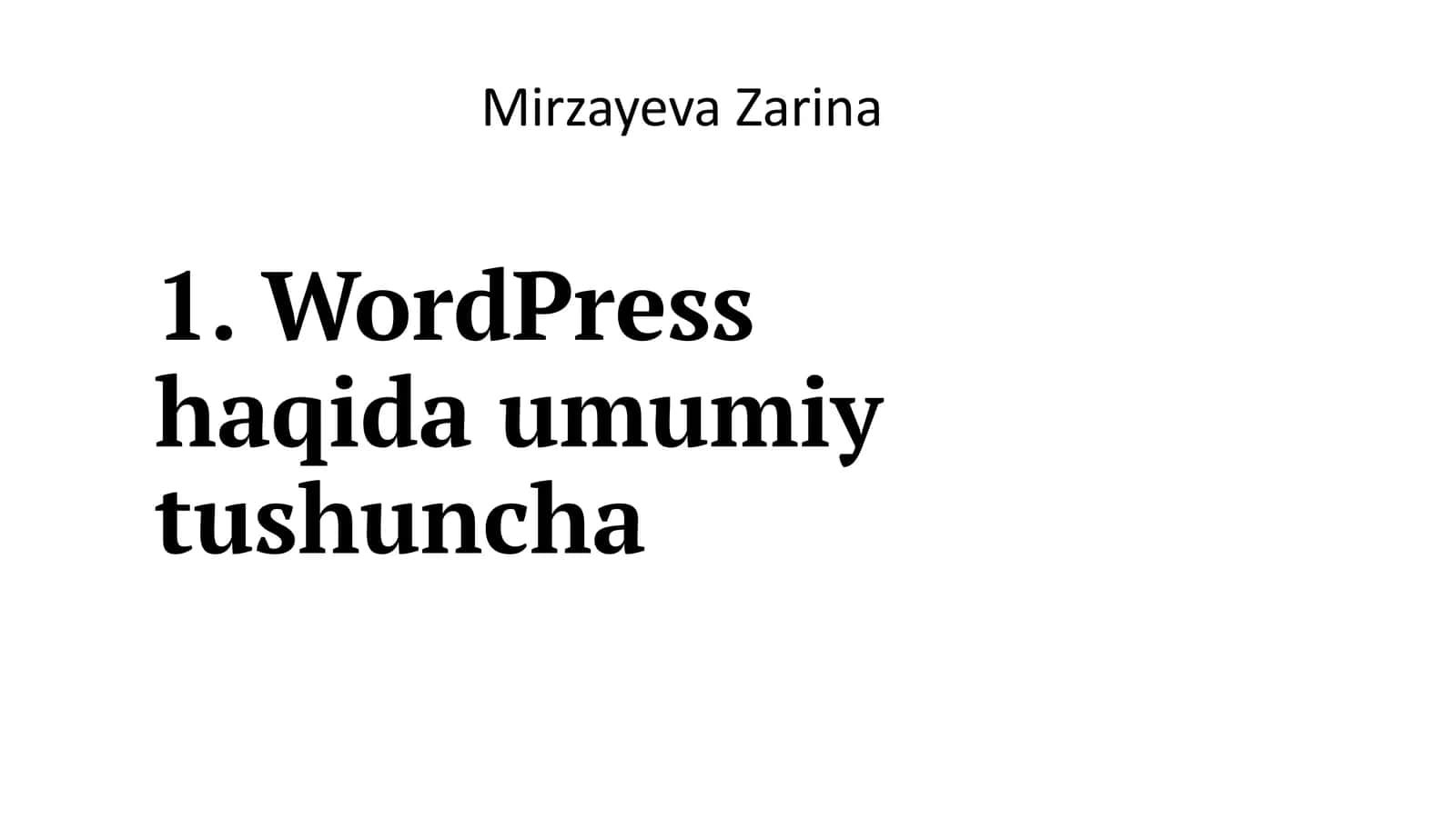 WordPress haqida umumiy tushuncha 1