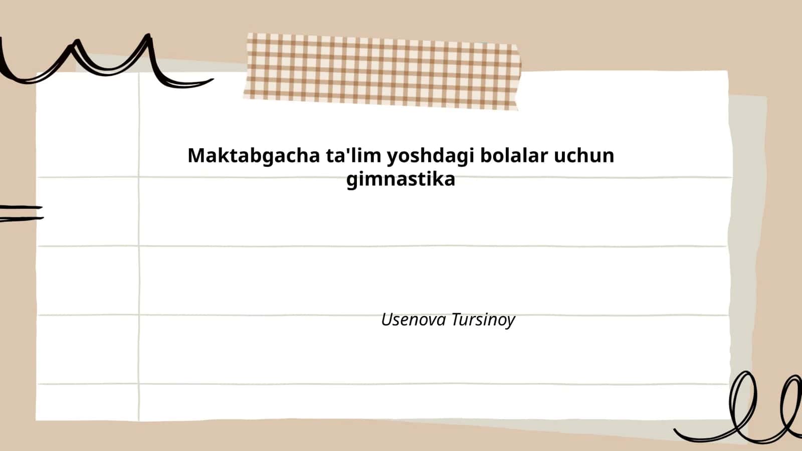 Maktabgacha ta'lim yoshdagi bolalar uchun gimnastika 1