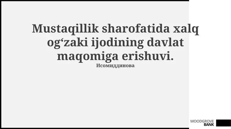 Mustaqillik va Xalq Ogʻzaki Ijodi: Yangi Ufqlar 1