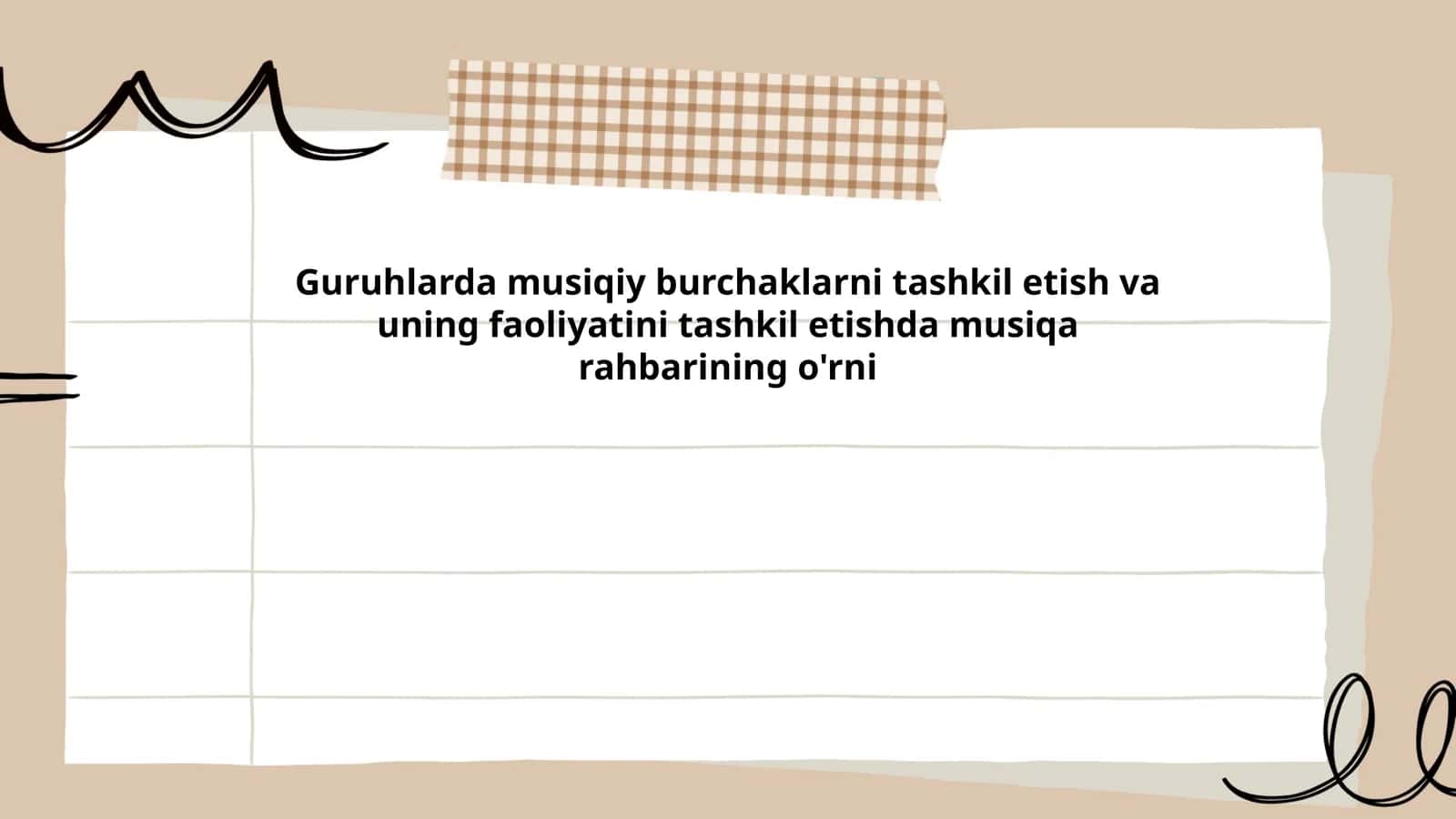 Guruhlarda musiqiy burchaklarni tashkil etish va uning faoliyatini tashkil etishda musiqa rahbarining o'rni 1