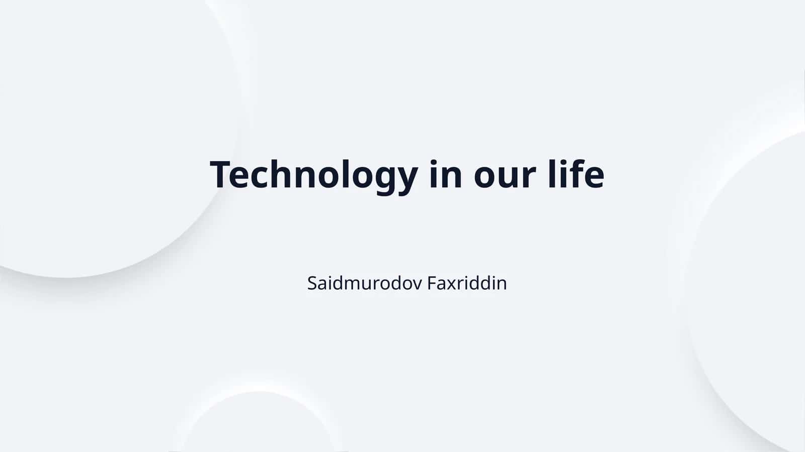 Technology in our life 1