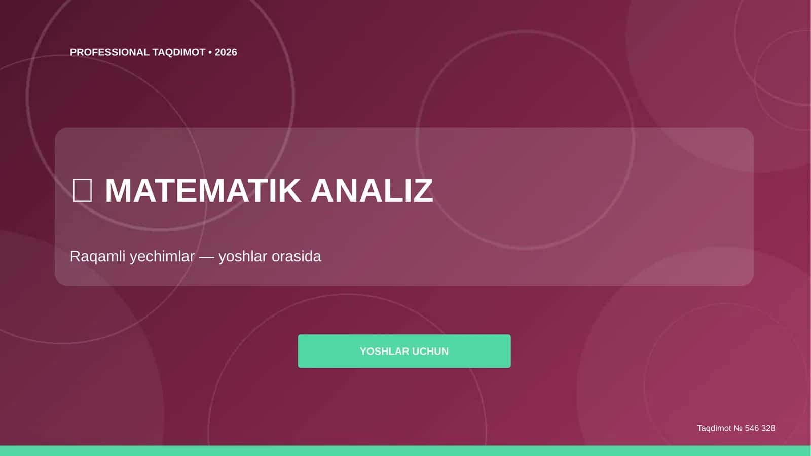 Matematik Analiz (Raqamli Yechimlar) 1