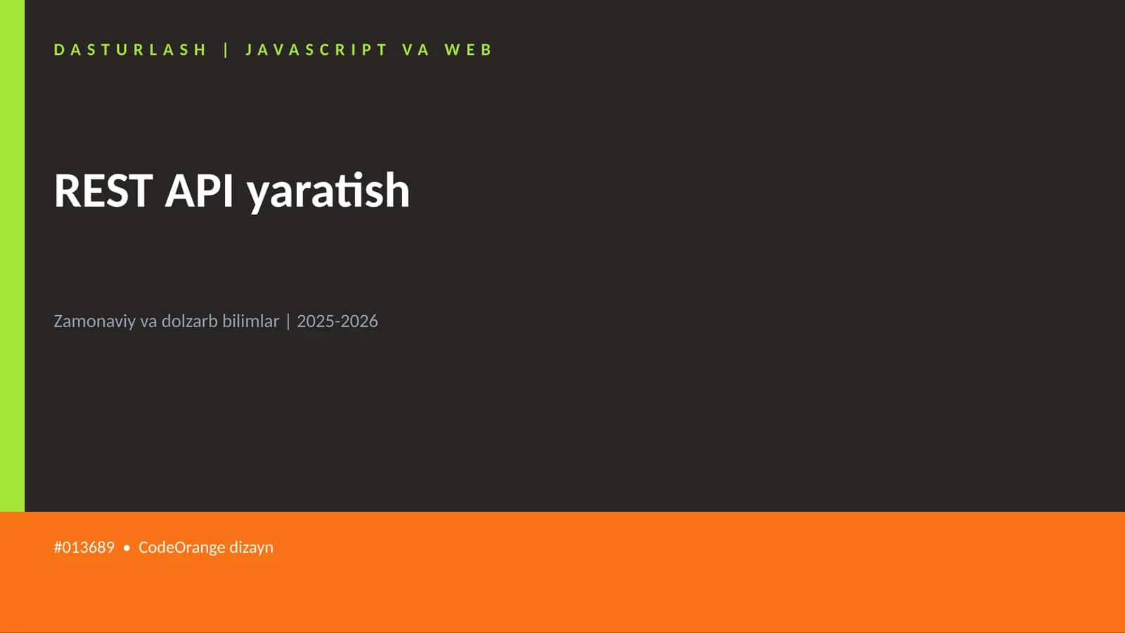 DASTURLASH | JAVASCRIPT VA WEB 1