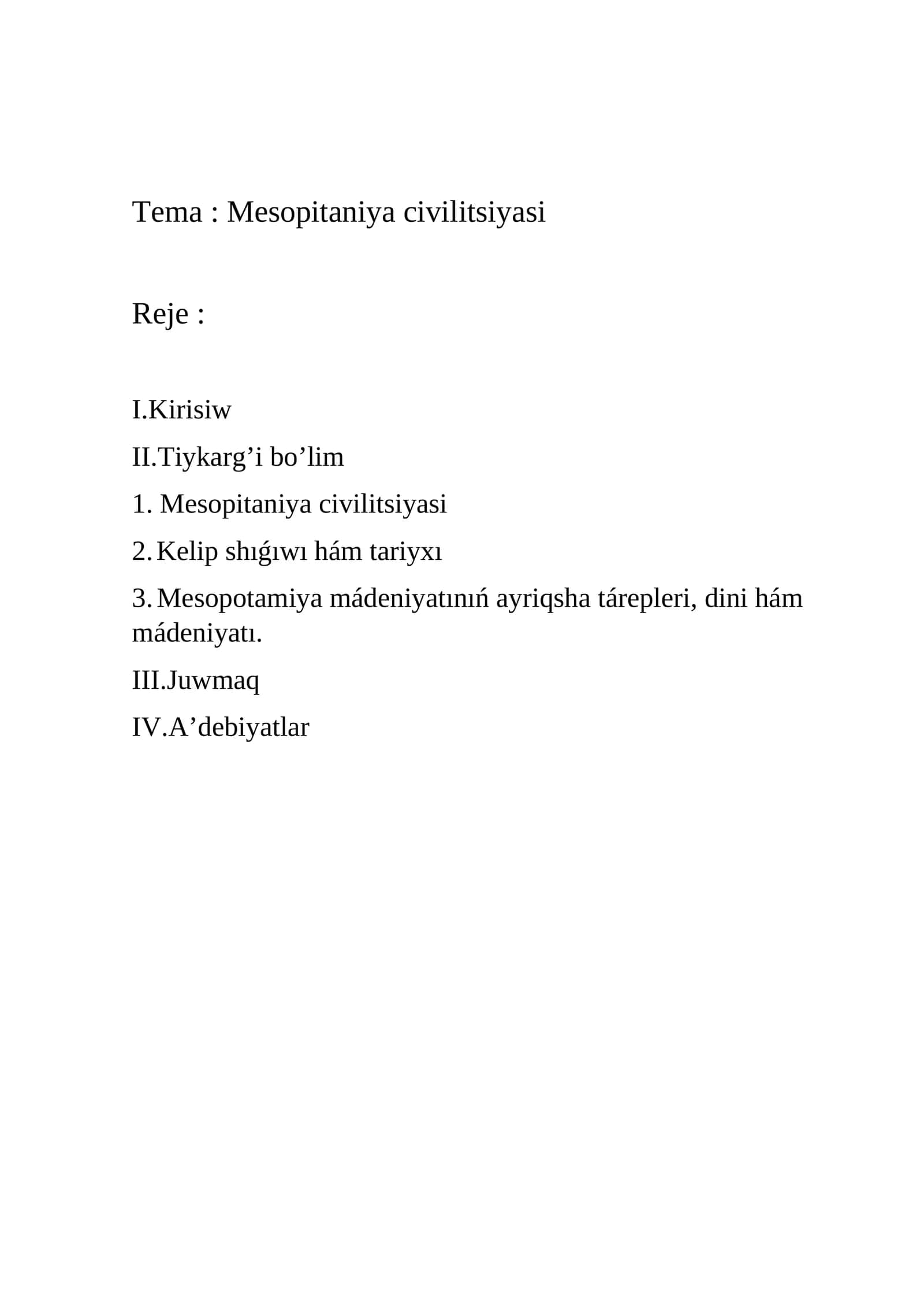 Mesopitaniya civilitsiyasi 1