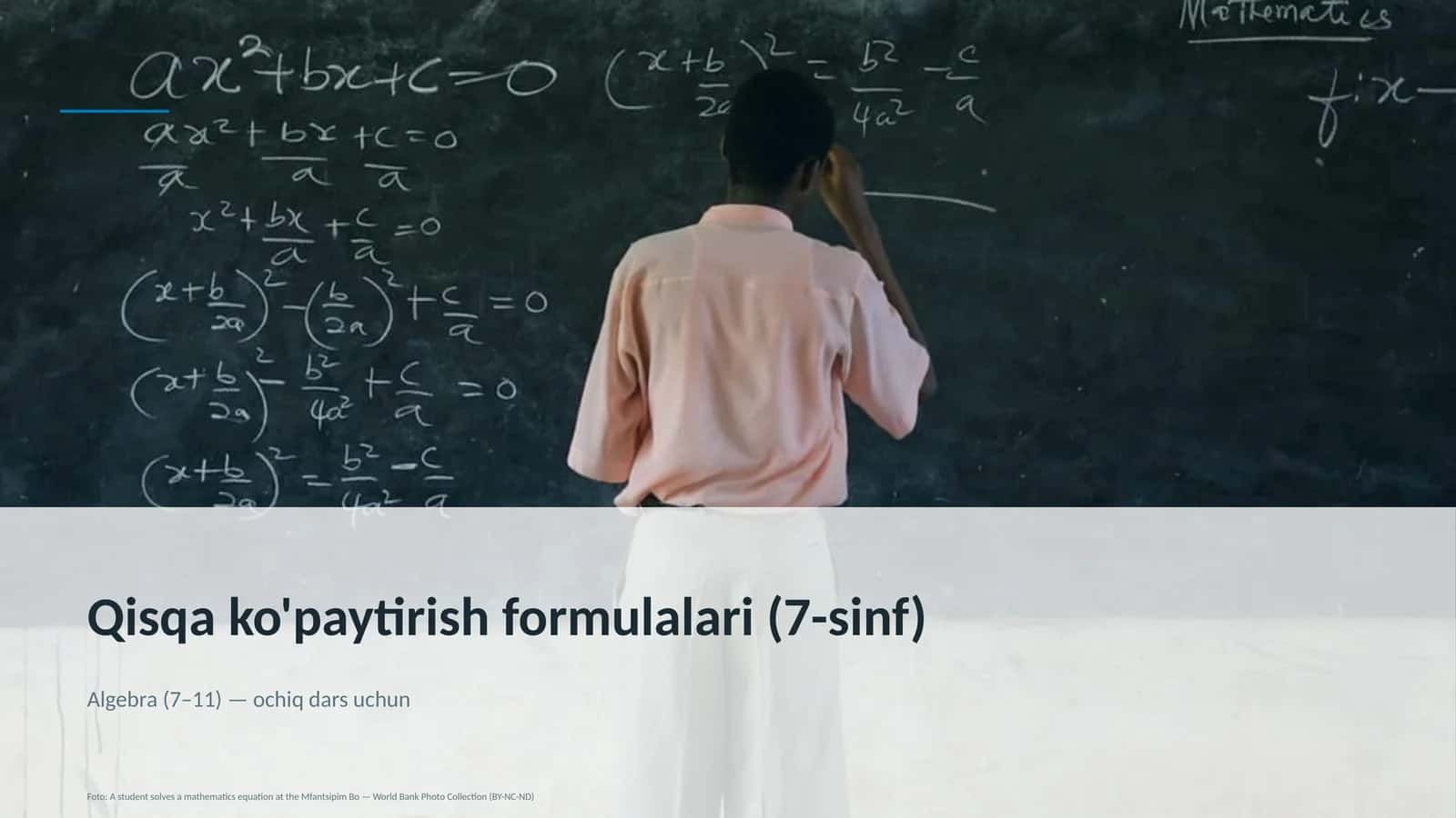 Qisqa ko'paytirish formulalari (7-sinf) 1