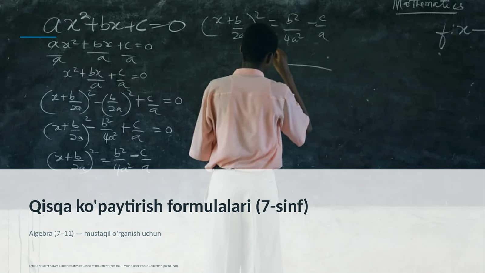 Qisqa ko'paytirish formulalari (7-sinf) 1
