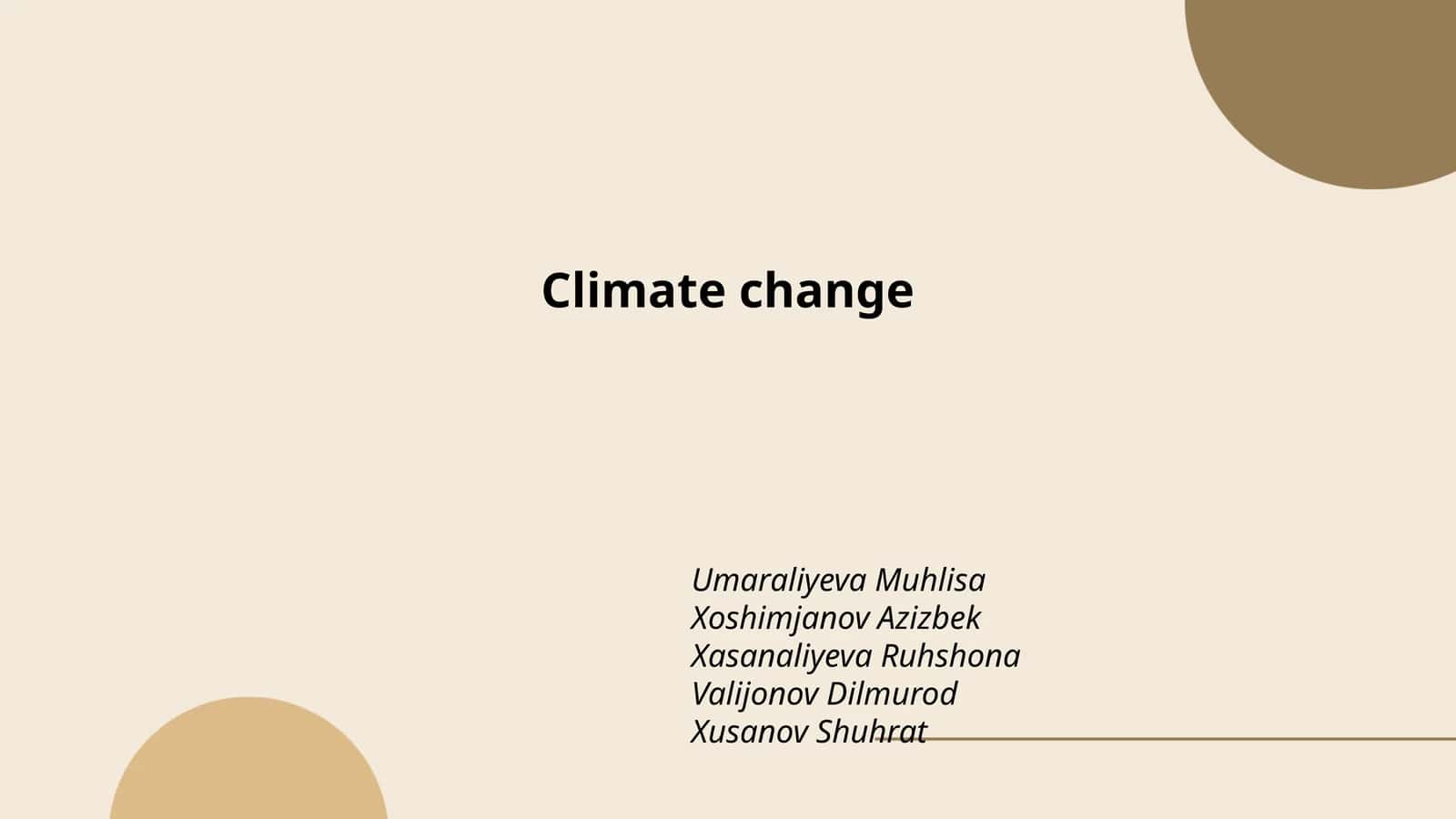 Climate change 1
