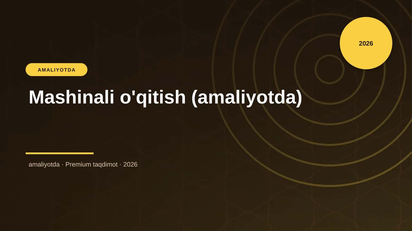 Mashinali o'qitish (amaliyotda) 1