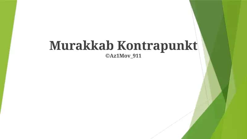 Murakkab Kontrapunkt 1