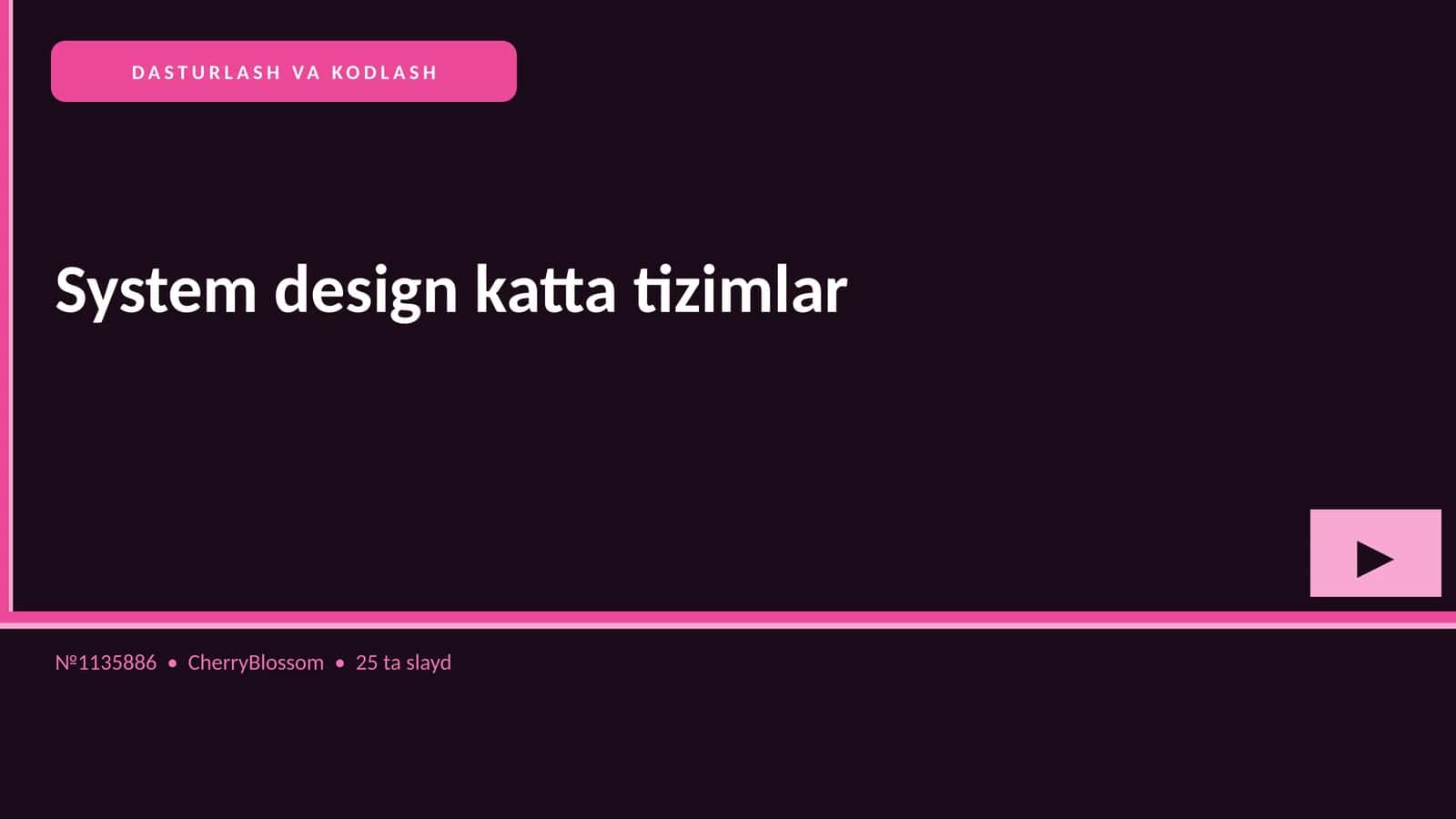 System design katta tizimlar 1