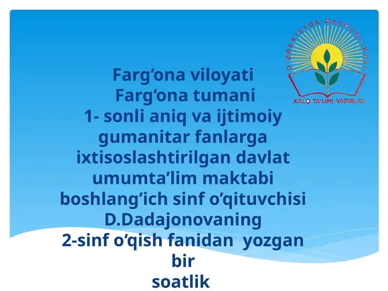 DARS ISHLANMASI 1