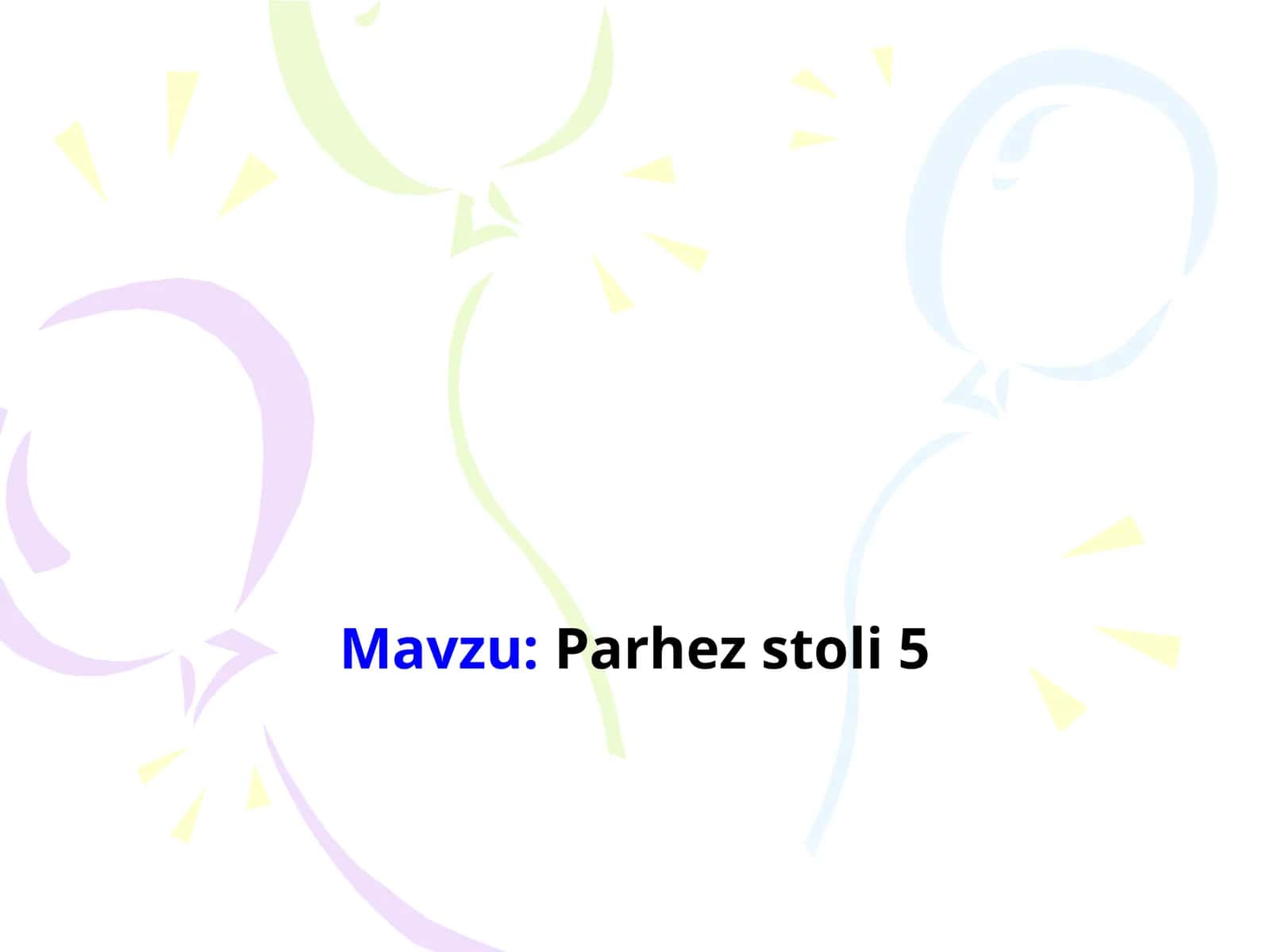 Parhez stoli 5 1