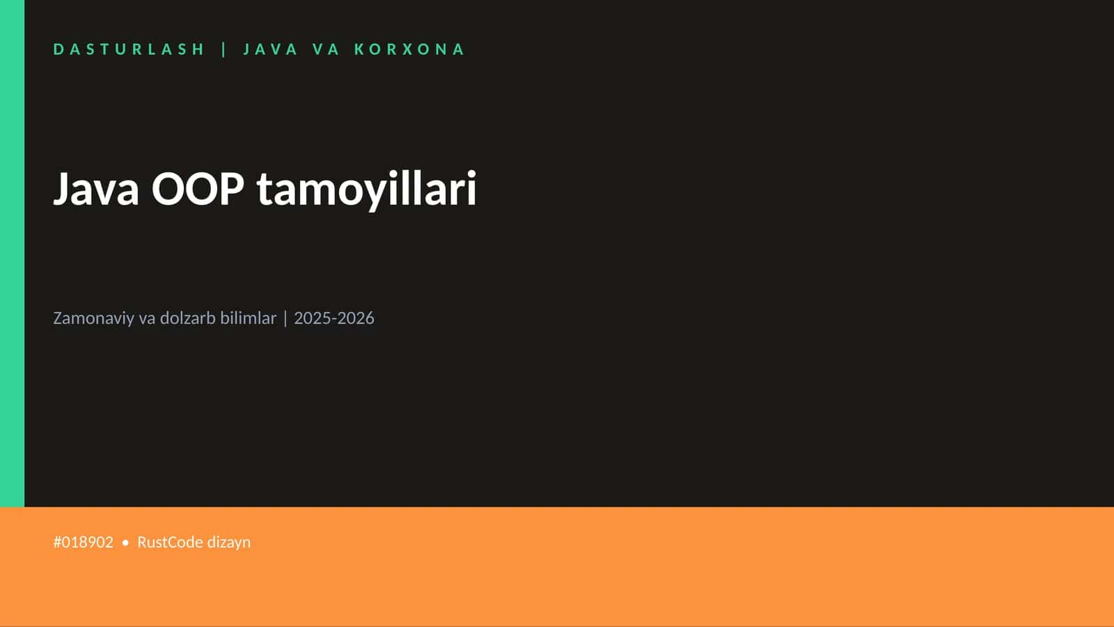 Java OOP tamoyillari 1