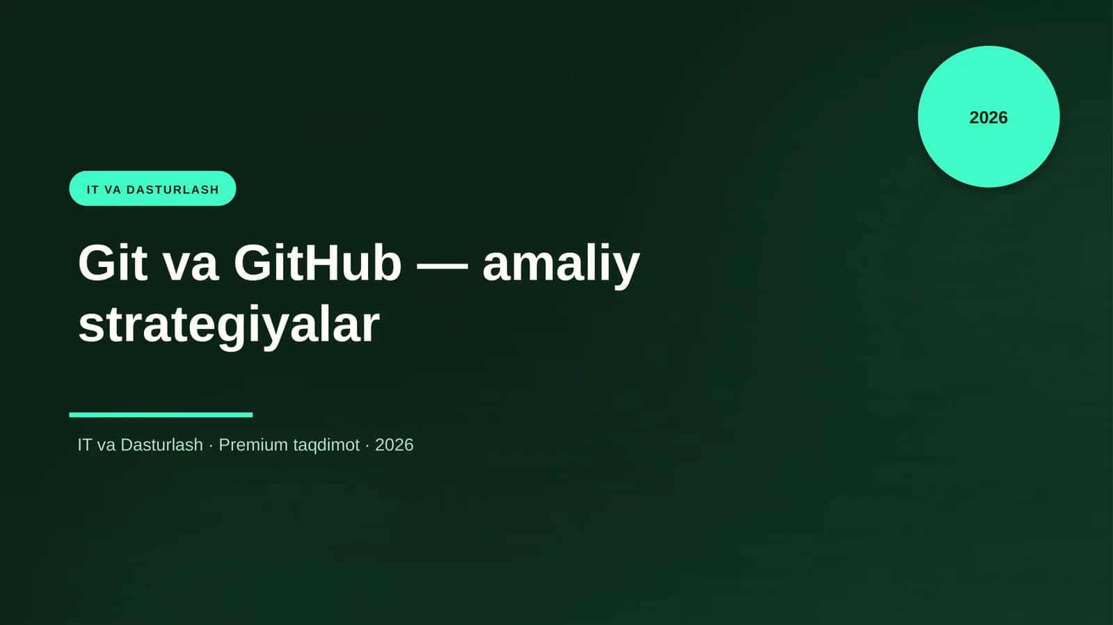 Git va GitHub — amaliy strategiyalar 1