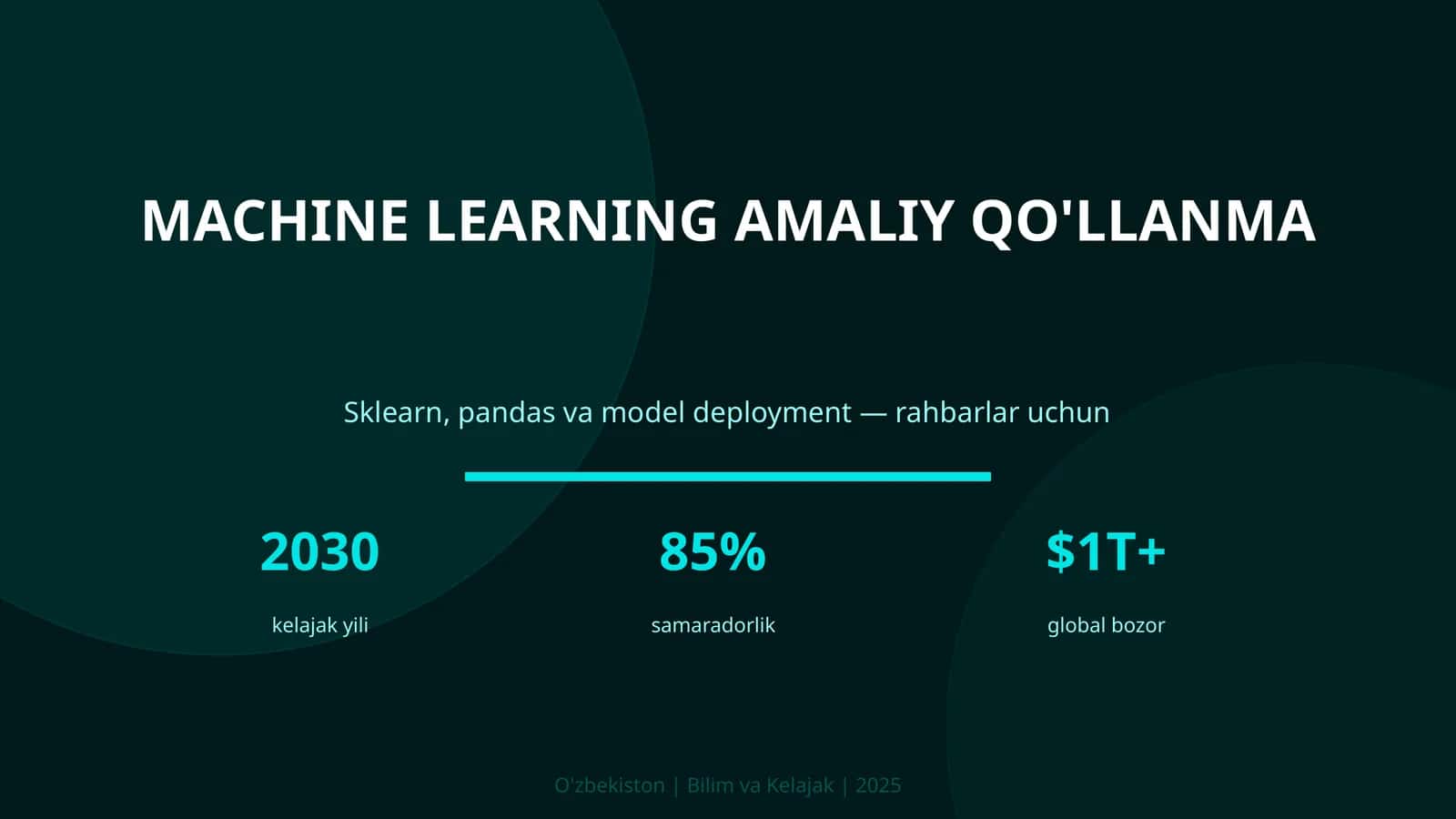 MACHINE LEARNING AMALIY QO'LLANMA 1