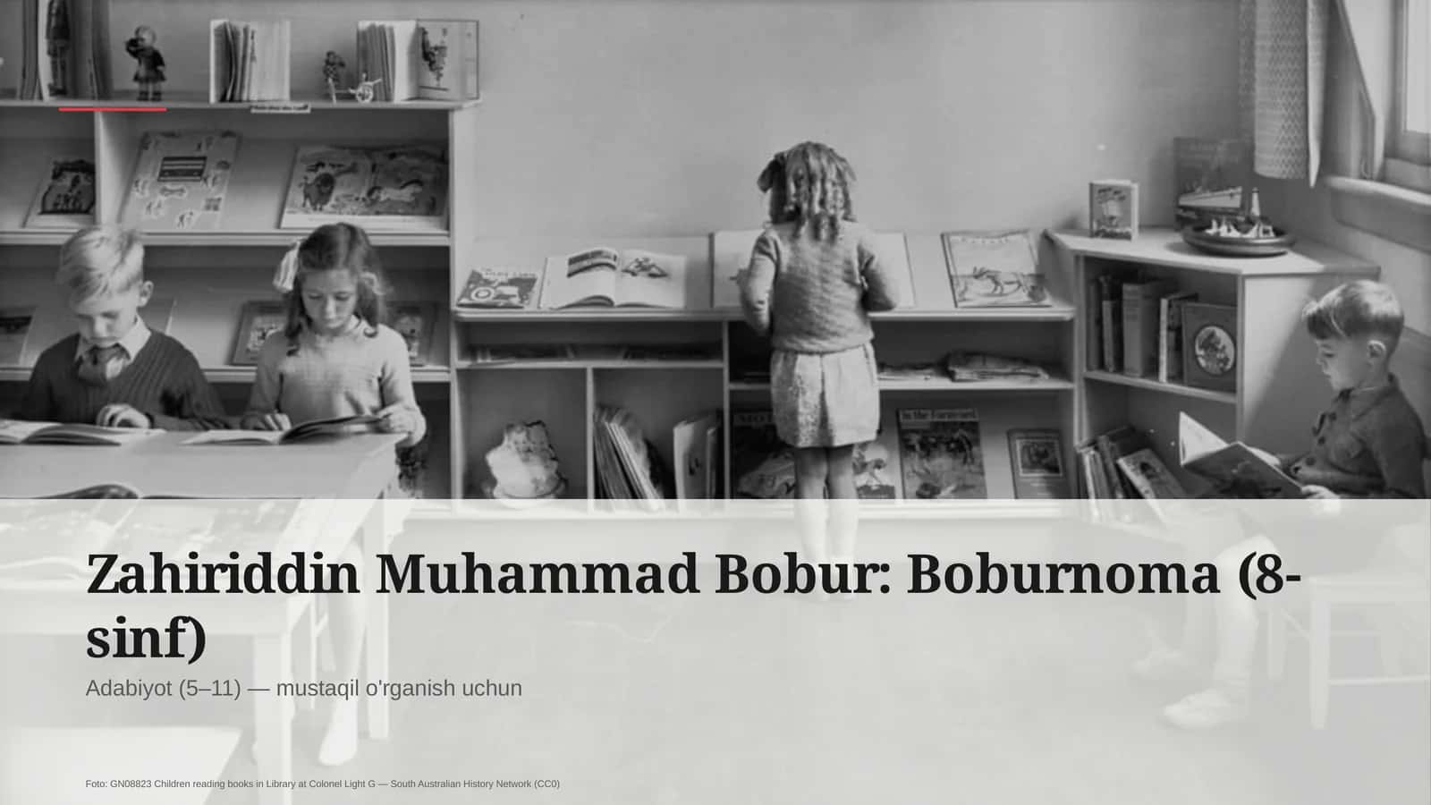 Zahiriddin Muhammad Bobur: Boburnoma (8-sinf) 1