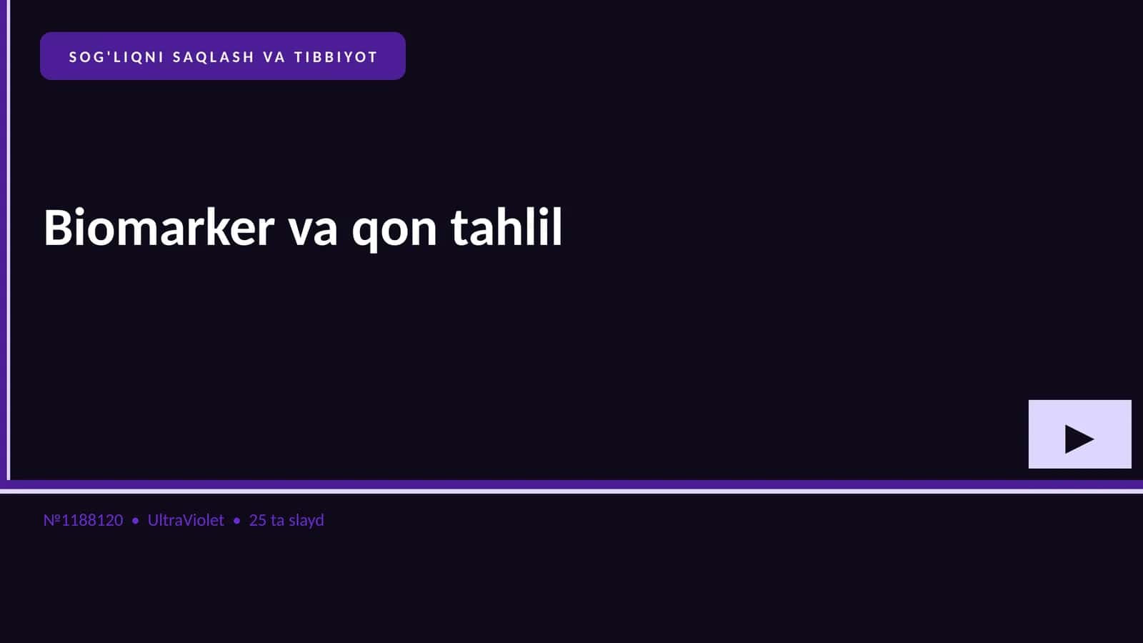 Biomarker va qon tahlil 1