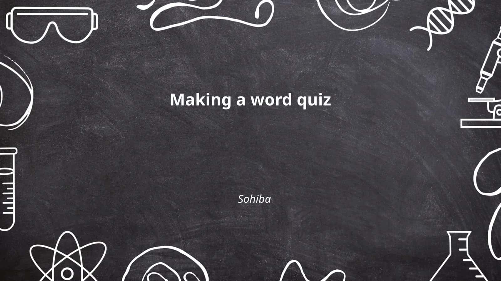 Word Quiz Planning 1