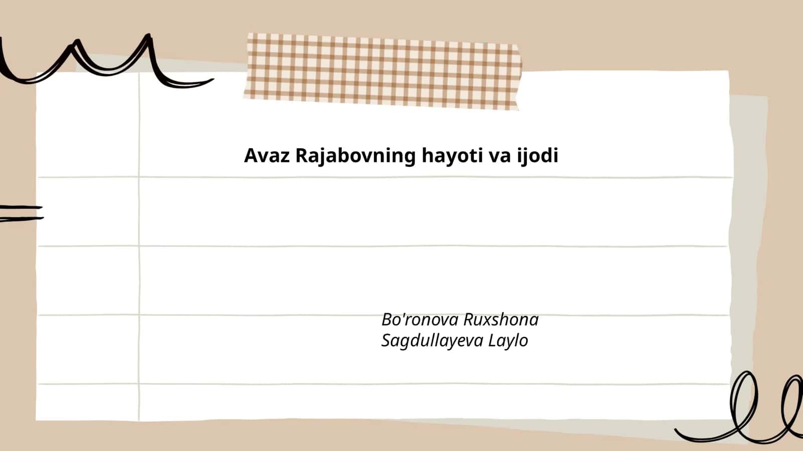 Avaz Rajabovning hayoti va ijodi 1