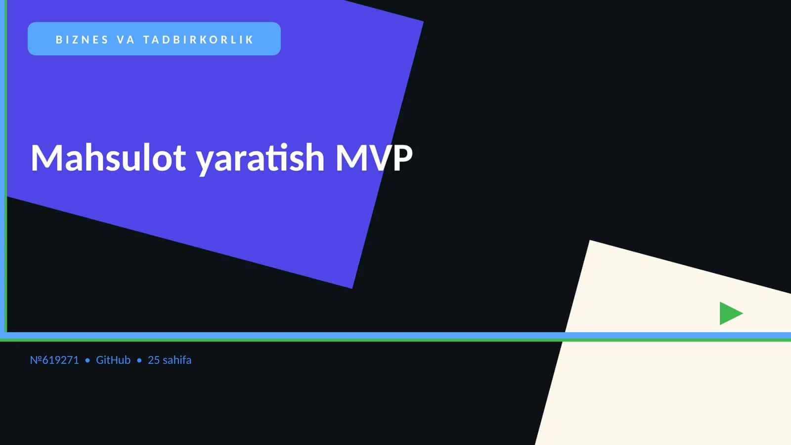 Mahsulot yaratish MVP 1