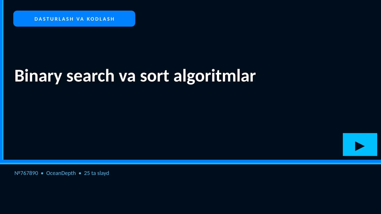 Binary search va sort algoritmlar 1