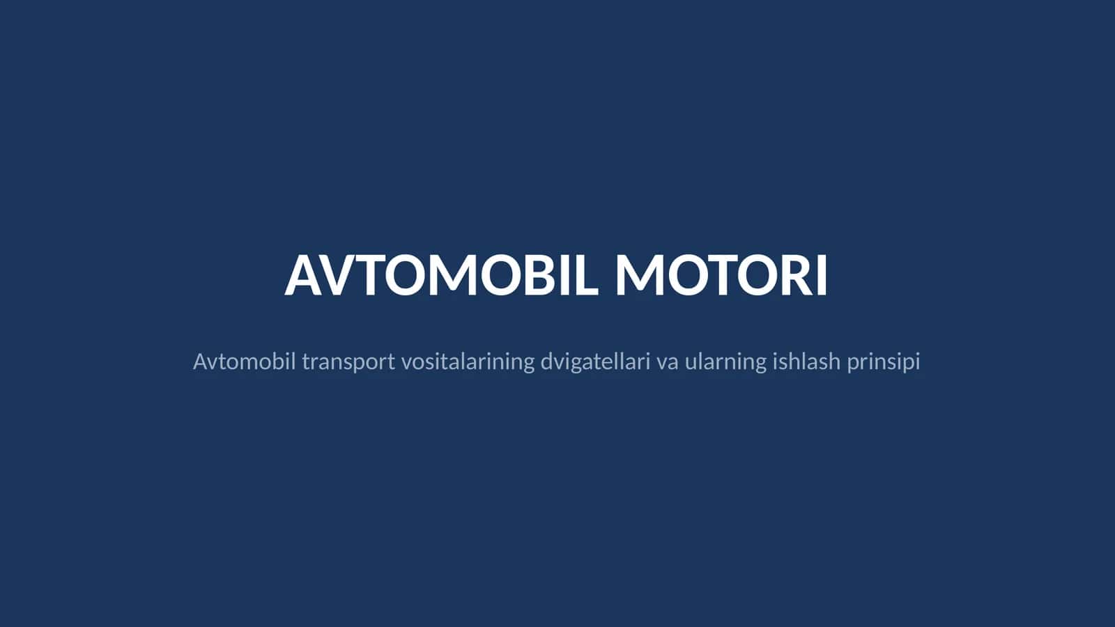 Avtomobil matori 1