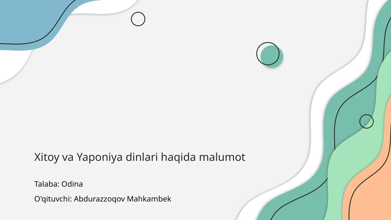 Xitoy va Yaponiya dinlari haqida malumot 1