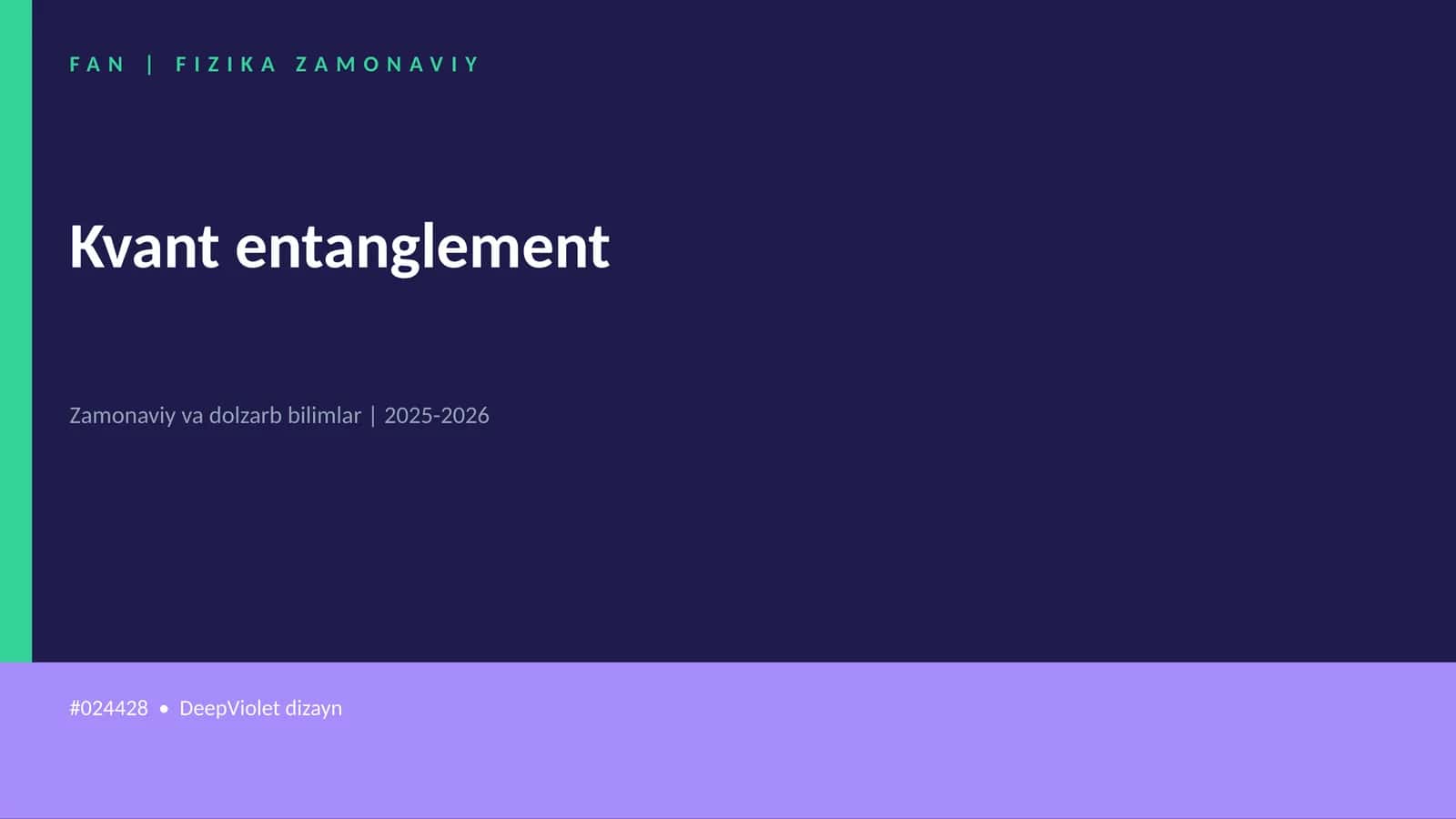 Kvant entanglement 1