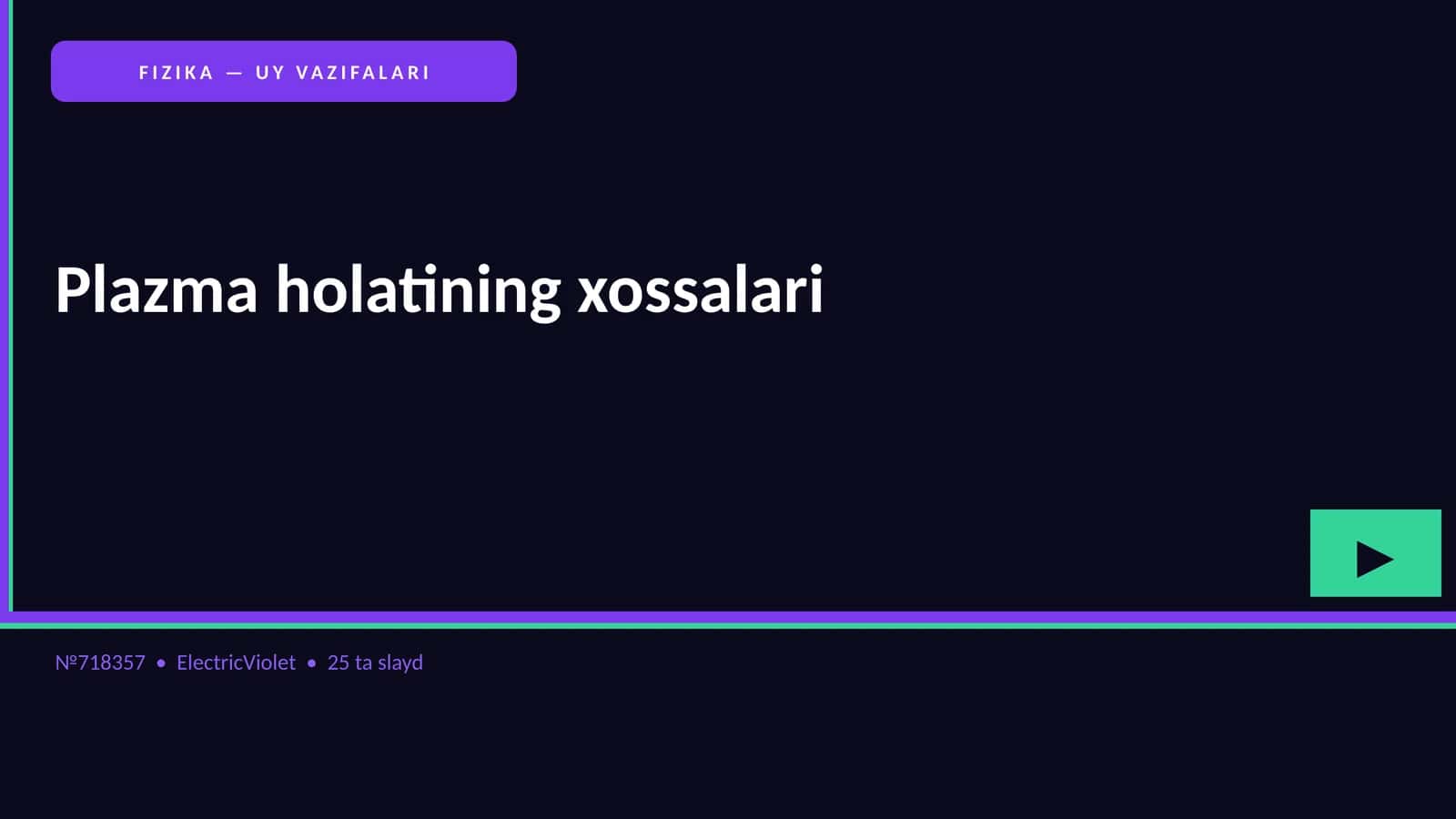 Plazma holatining xossalari 1