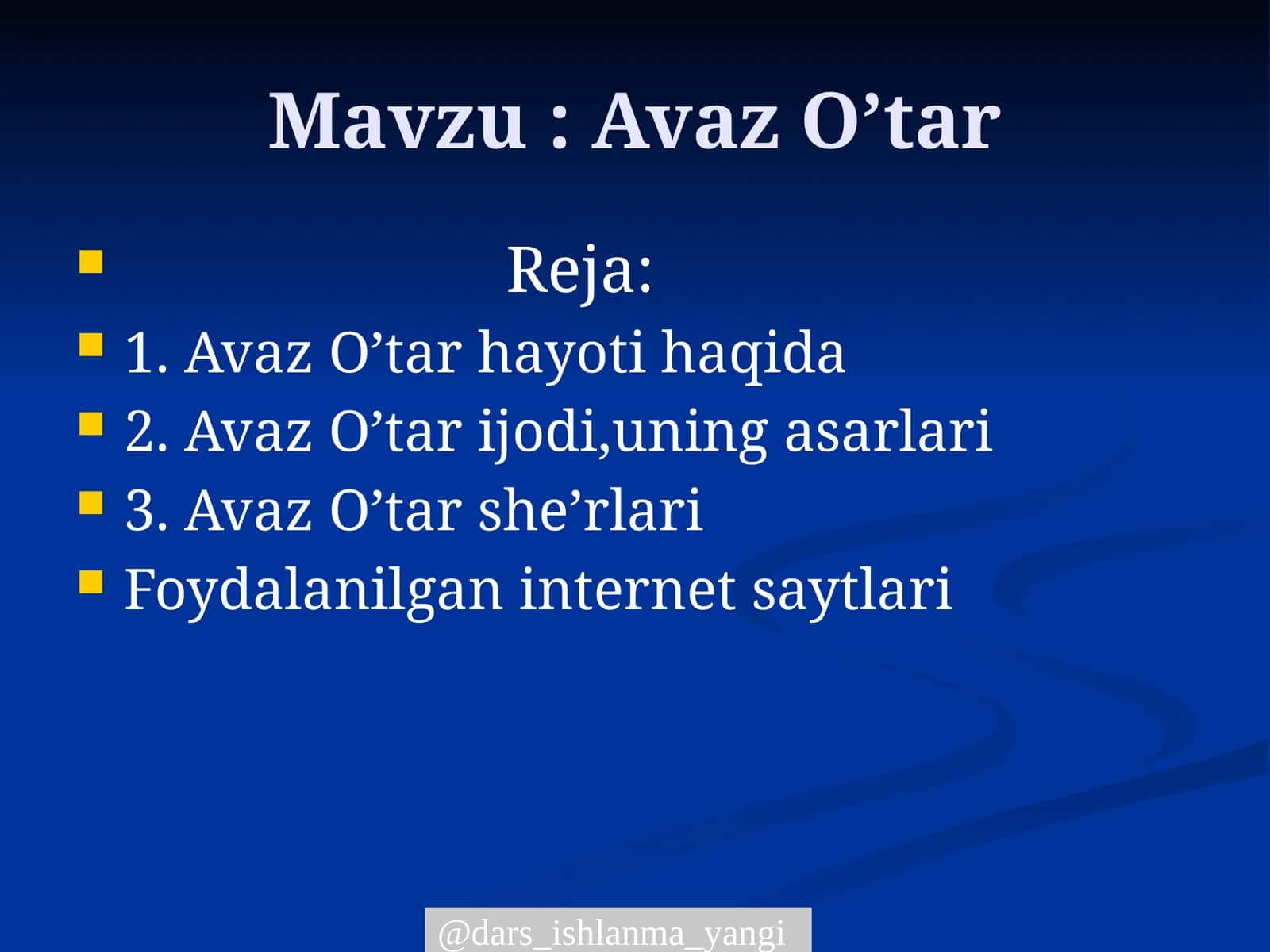 Avaz O’tar 1