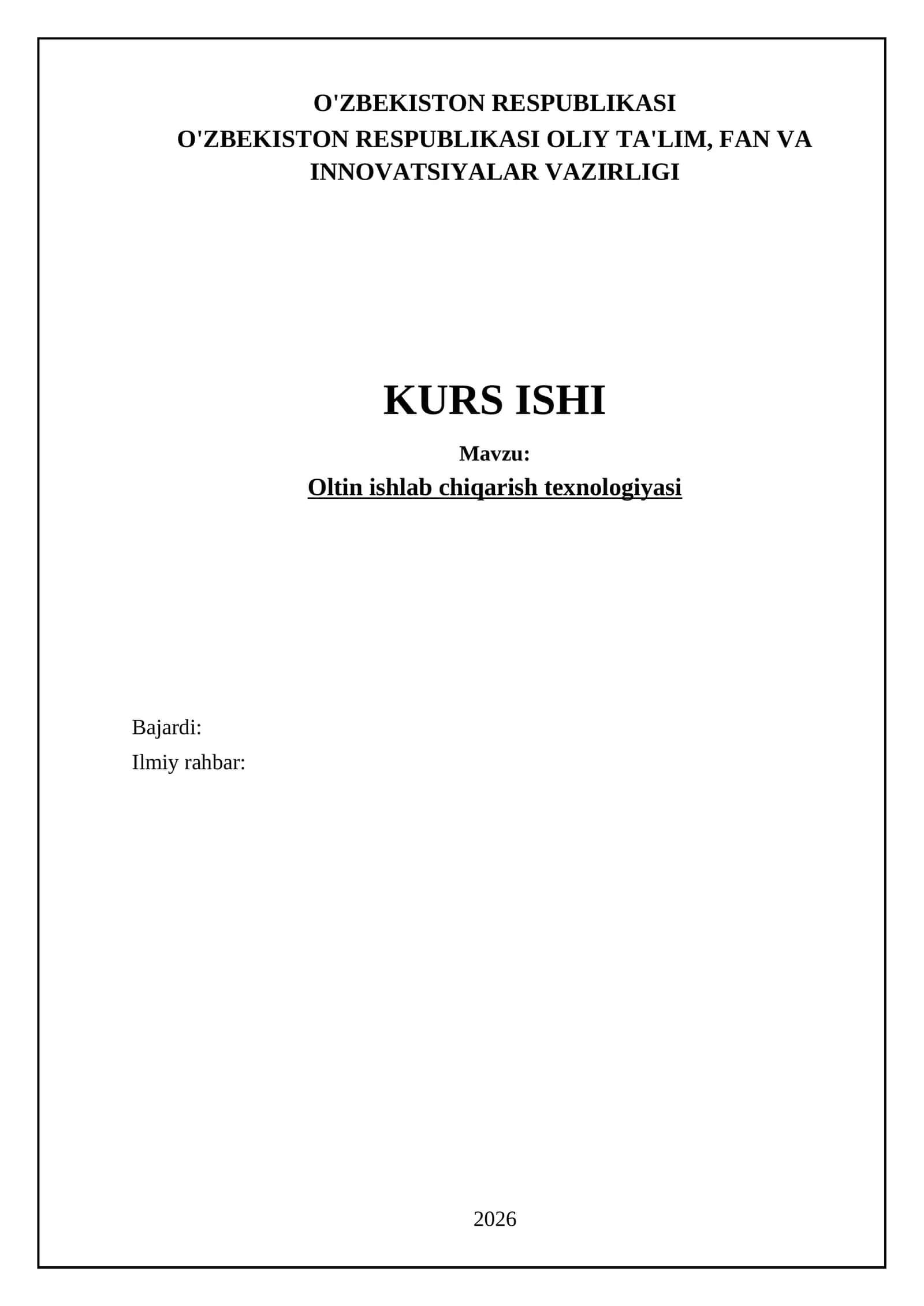 Oltin ishlab chiqarish texnologiyasi 1