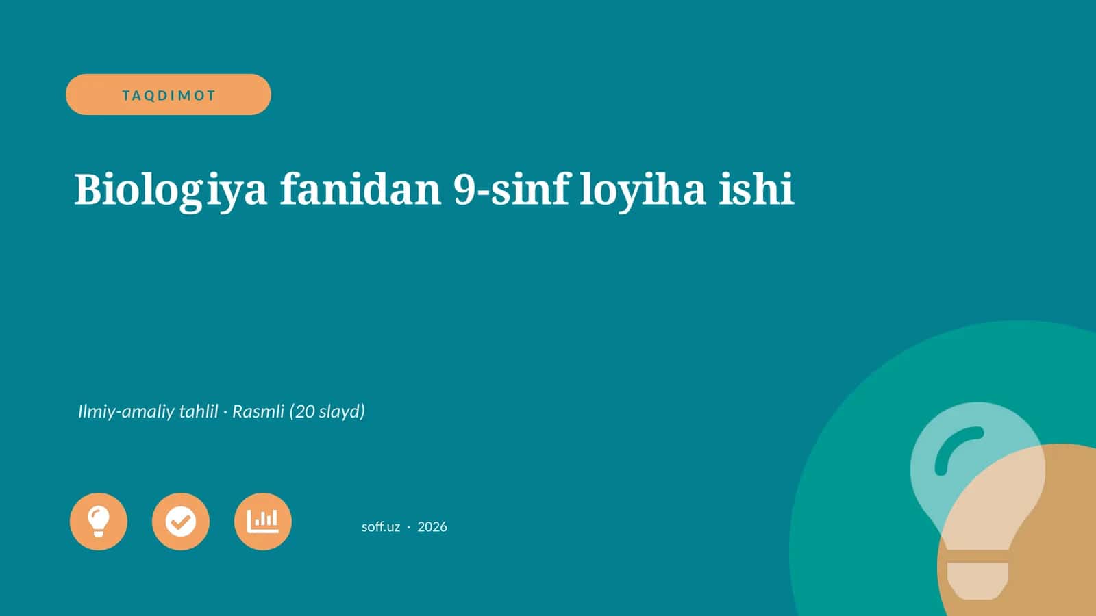 Biologiya fanidan 9-sinf loyiha ishi 1