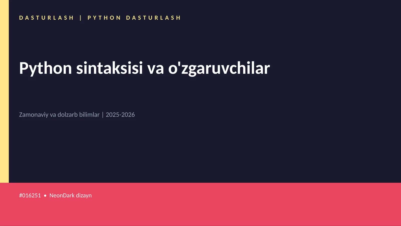 DASTURLASH | PYTHON DASTURLASH 1