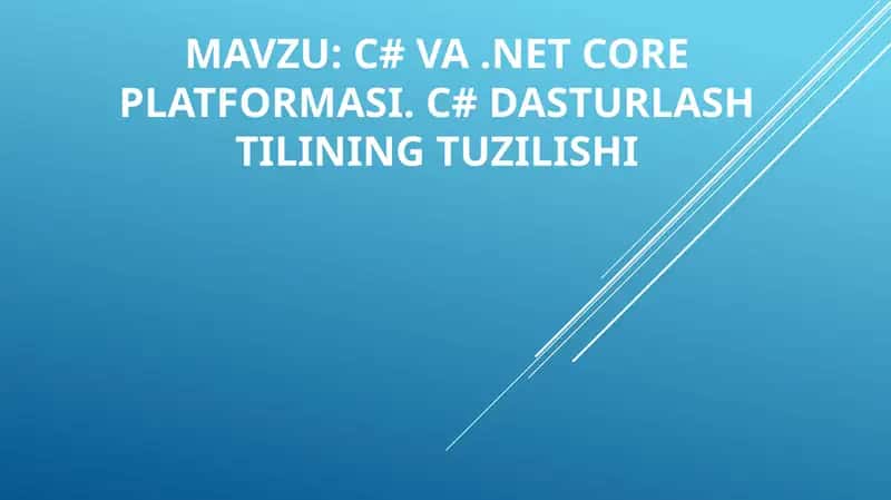 C# va.Net Core platformasi 1