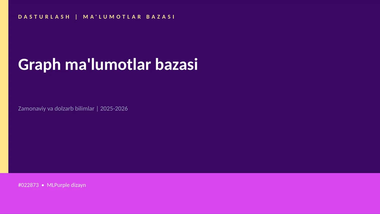 Graph ma'lumotlar bazasi 1
