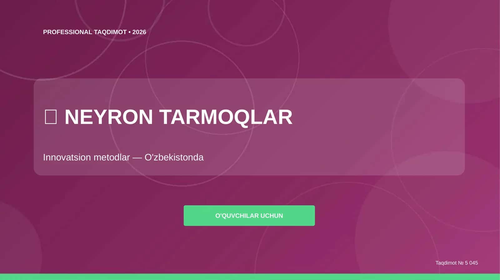 NEYRON TARMOQLAR 1