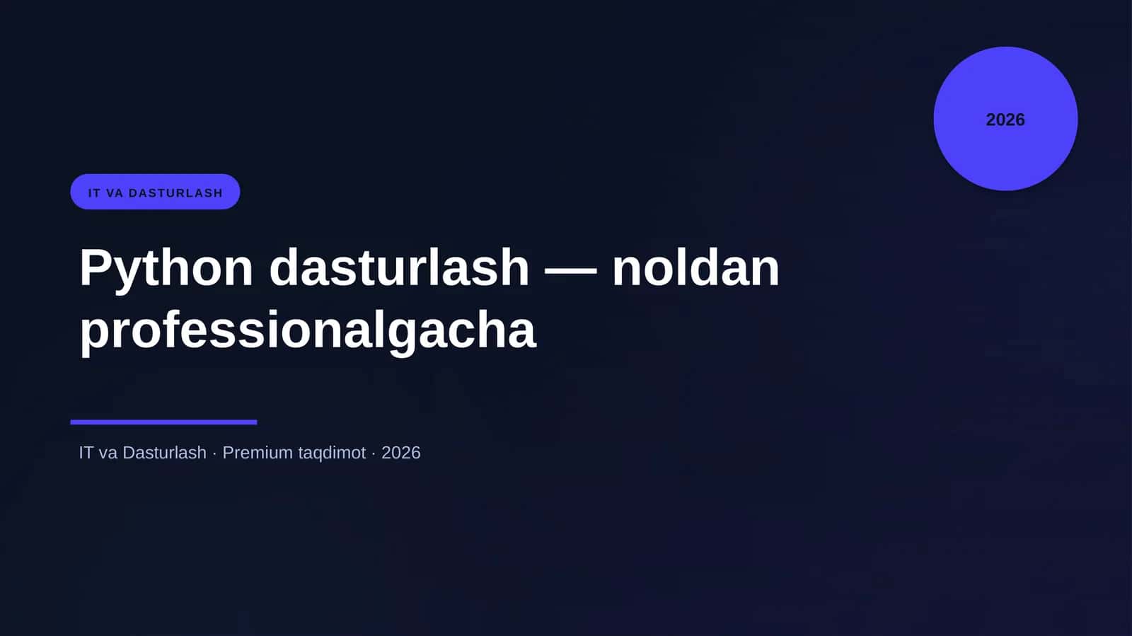 Python dasturlash — noldan professionalgacha 1