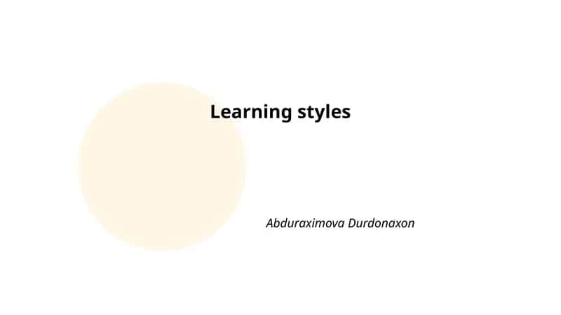 Learning styles 1