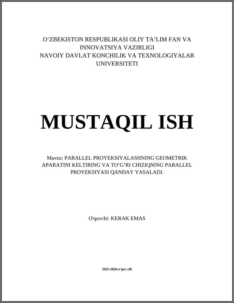 PARALLEL PROYEKSIYALASH 1