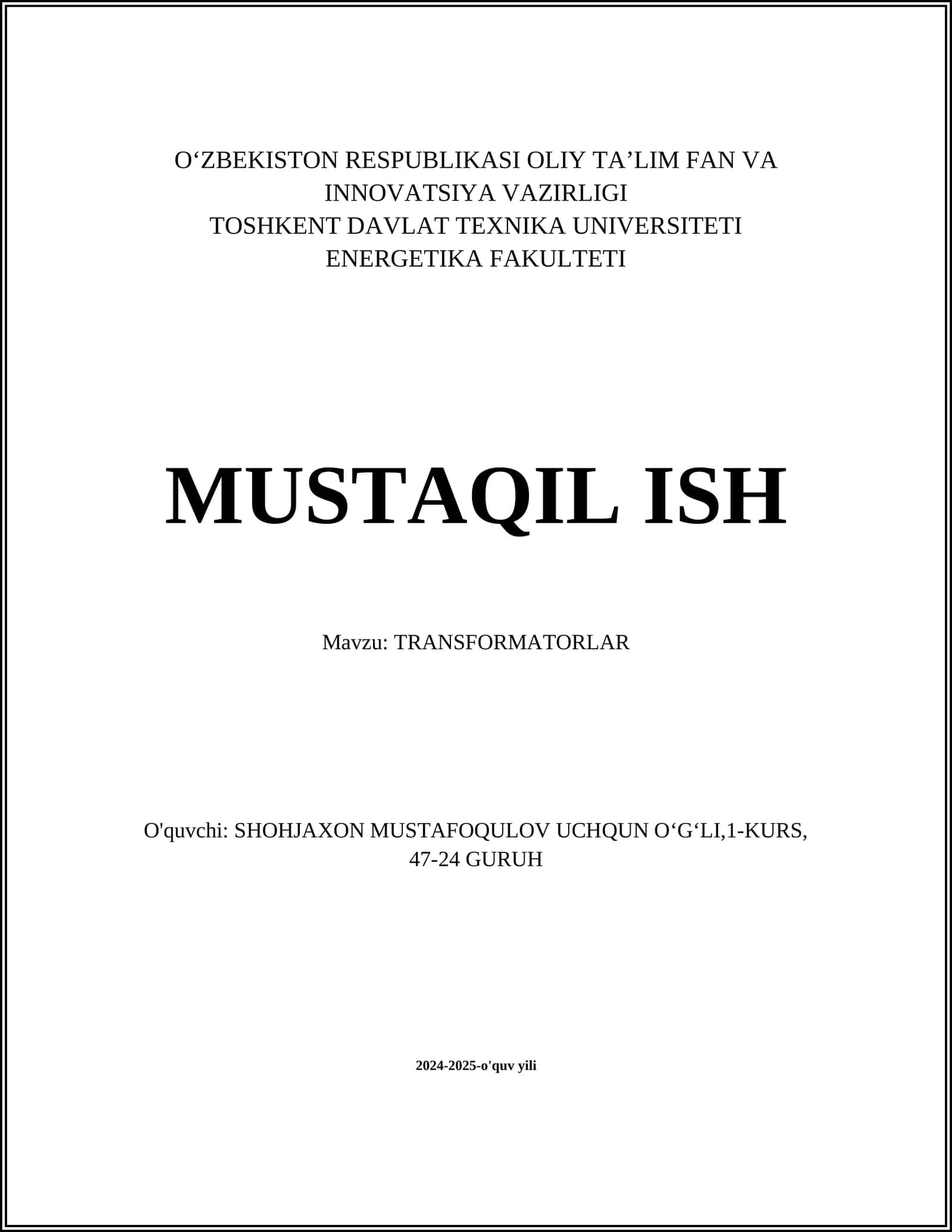 TRANSFORMATORLAR 1