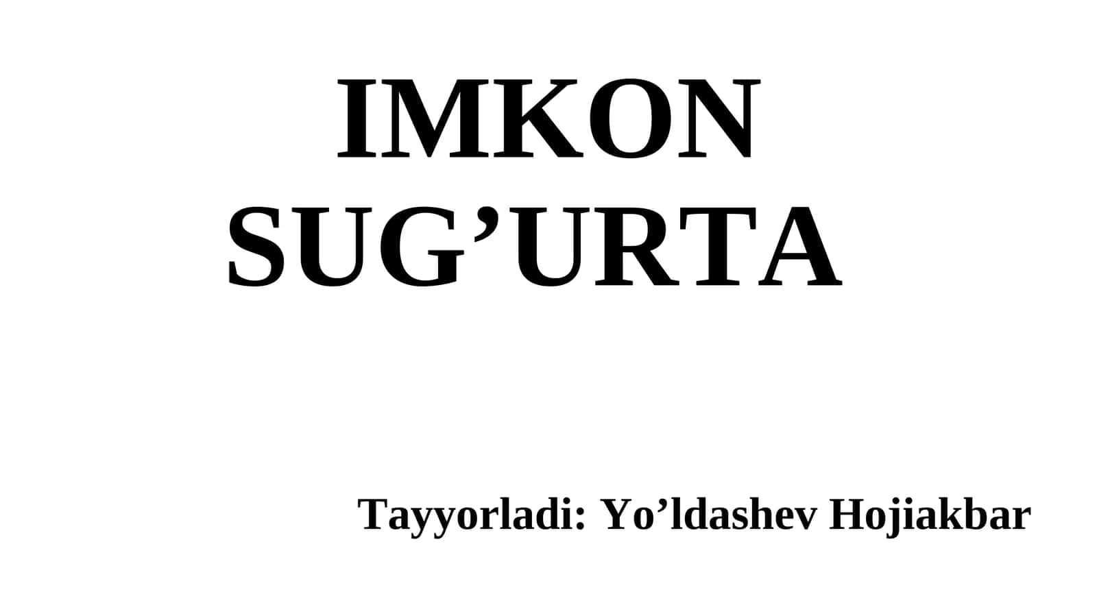 IMKON SUG’URTA 1