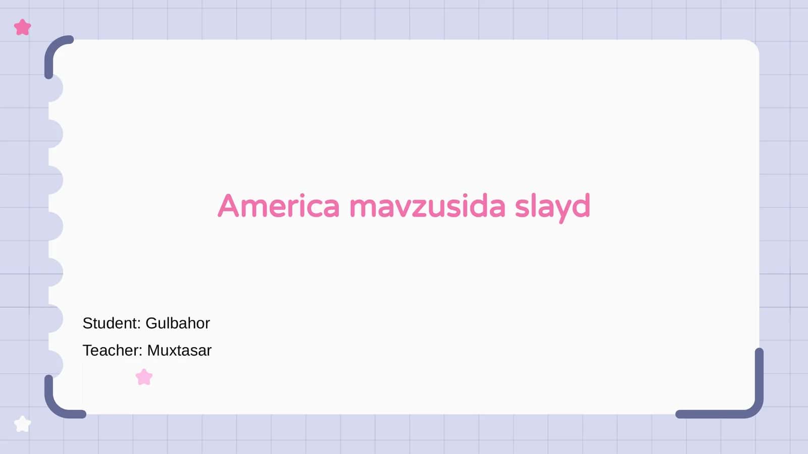 America mavzusida slayd 1