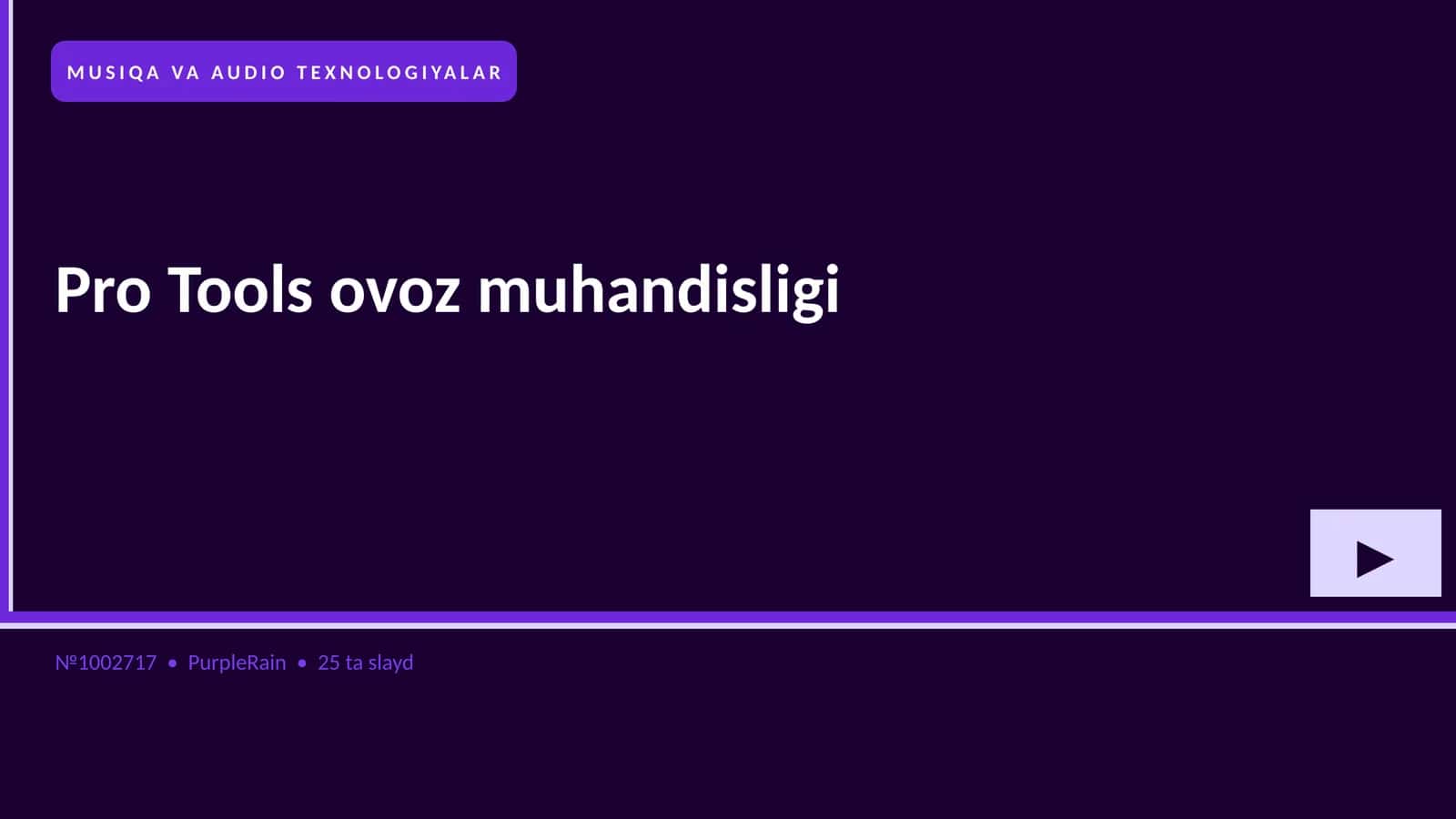 Pro Tools ovoz muhandisligi 1